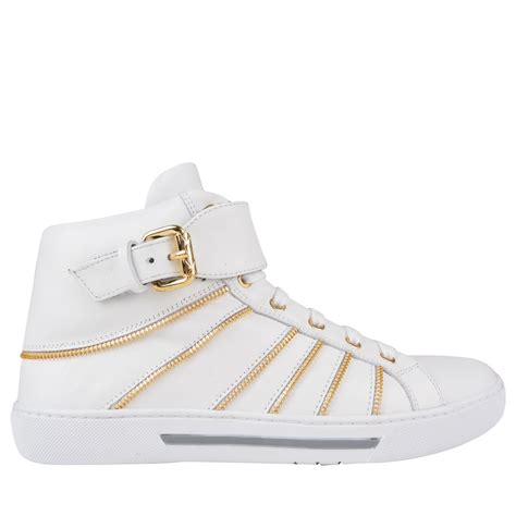 tenis de mujer versace|Versace zipped high top sneakers.